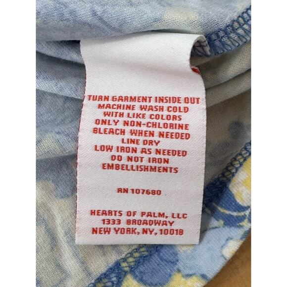 Hearts of Palm Women's Tropical Forest Print Knit Top Front Beads Size Large - Picture 9 of 9